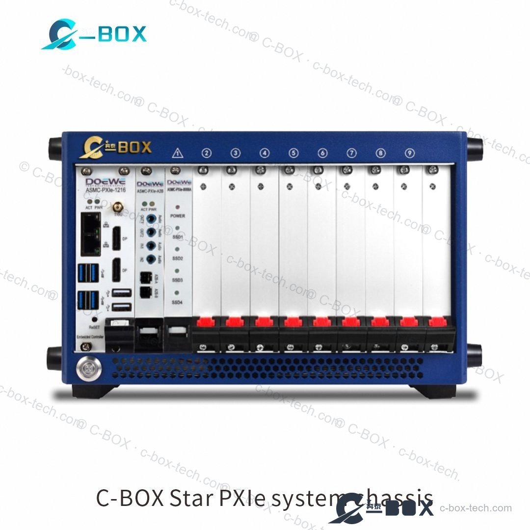 C-BOX PXIe system chassis with instrument modules installed