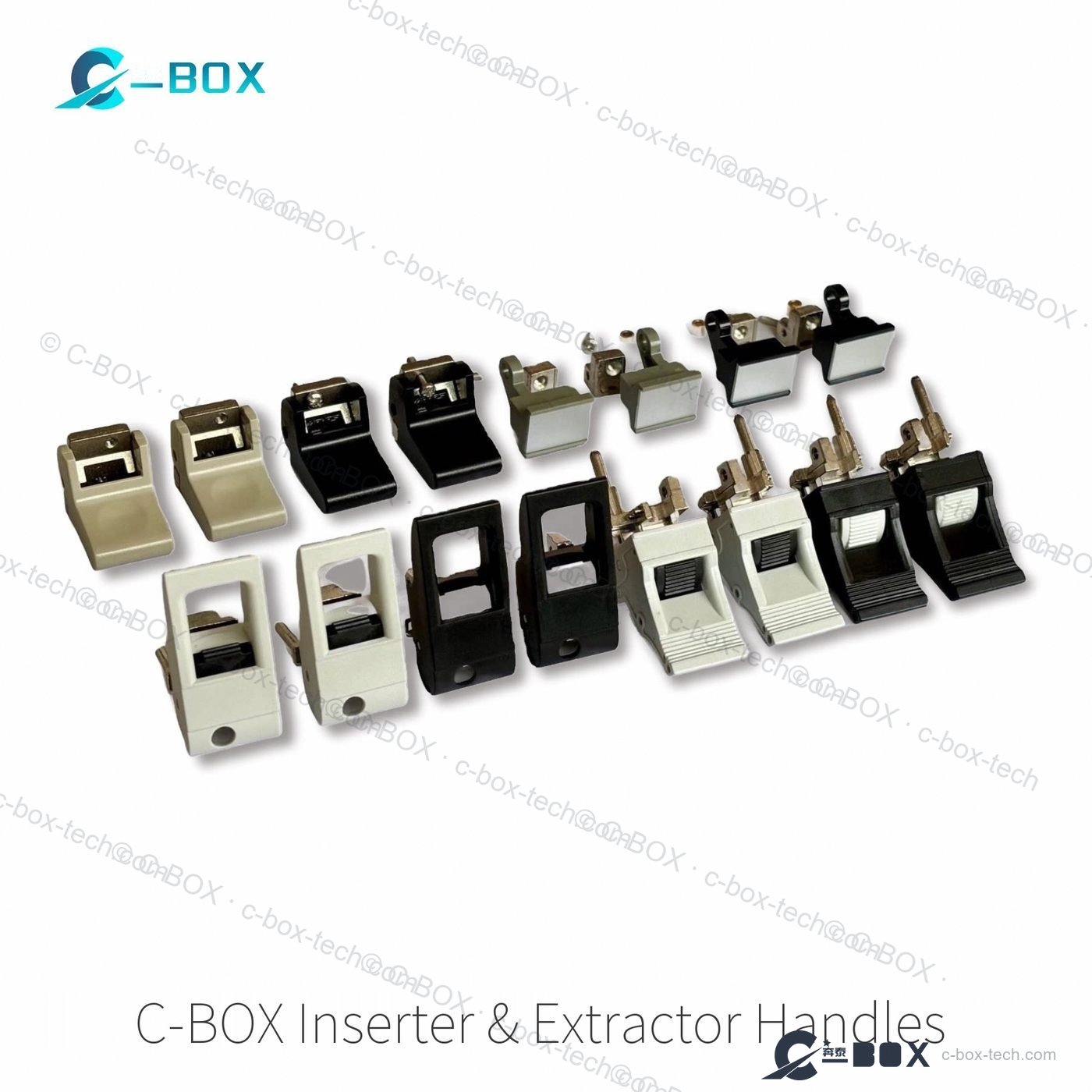 C-BOX EMC guide rails and inserter/extractor handles